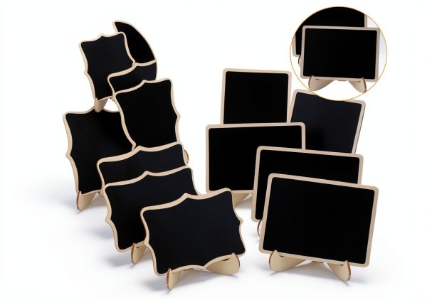 Mini Chalkboard Signs XKDOUS 28-Piece Set with Easel Stand Wood-3