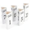 Maitys Trifold Wedding Table Numbers 1-20 Paper Table Number Cards Black and White Freestanding Numbers for Wedding Parties and Events Reception Decorations(Black)-0