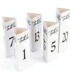 Maitys Trifold Wedding Table Numbers 1-20 Paper Table Number Cards Black and White Freestanding Numbers for Wedding Parties and Events Reception Decorations(Black)-0