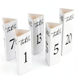 Maitys Trifold Wedding Table Numbers 1-20 Paper Table Number Cards Black and White Freestanding Numbers for Wedding Parties and Events Reception Decorations(Black)-0
