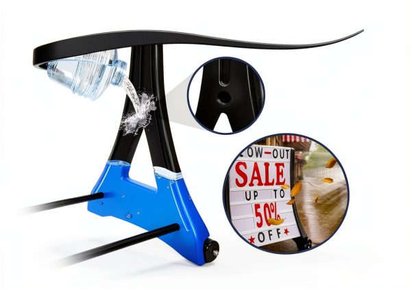 24"x39" Changeable Message Board Sidewalk Sign, Standard Portable A-Frame Sign & Letter Kit for Outdoor,Business, Large Black Standing Frame with Wheels, Water-Fillable and Wind-Resistant-3