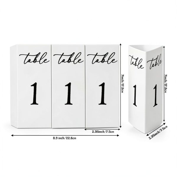 Maitys Trifold Wedding Table Numbers 1-20 Paper Table Number Cards Black and White Freestanding Numbers for Wedding Parties and Events Reception Decorations(Black)-1