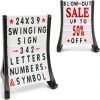 24"x39" Changeable Message Board Sidewalk Sign, Standard Portable A-Frame Sign & Letter Kit for Outdoor,Business, Large Black Standing Frame with Wheels, Water-Fillable and Wind-Resistant-0