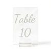Tuanse 40 Pack White Acrylic Wedding Table Numbers 4x6 with Stands-5