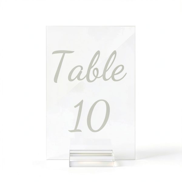 Tuanse 40 Pack White Acrylic Wedding Table Numbers 4x6 with Stands-5