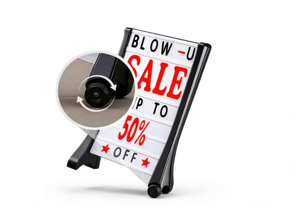 24"x39" Changeable Message Board Sidewalk Sign, Standard Portable A-Frame Sign & Letter Kit for Outdoor,Business, Large Black Standing Frame with Wheels, Water-Fillable and Wind-Resistant-2