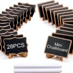 Mini Chalkboard Signs XKDOUS 28-Piece Set with Easel Stand Wood-0
