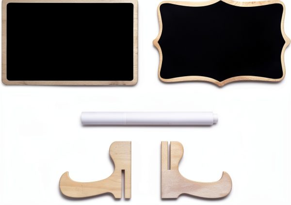 Mini Chalkboard Signs XKDOUS 28-Piece Set with Easel Stand Wood-2